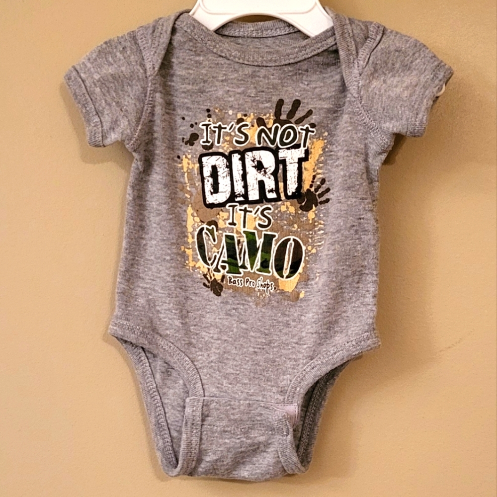 Bass Pro Shops grey onesie/bodysuit